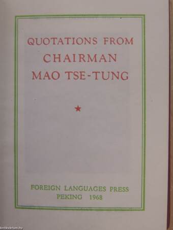 Quotations from Chairman Mao Tse-Tung (minikönyv)