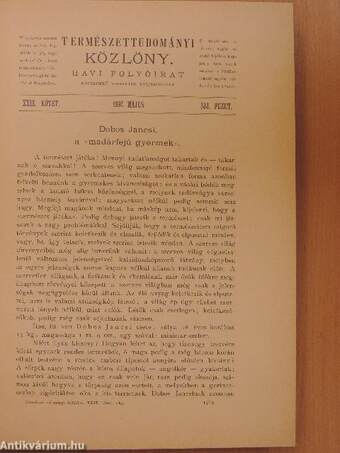 Természettudományi Közlöny 1897. (nem teljes évfolyam)