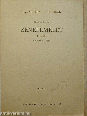 Zeneelmélet III.