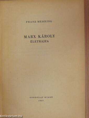 Marx Károly életrajza