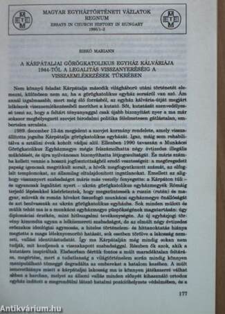 A kárpátaljai Görögkatolikus Egyház kálváriája 1944-től a legalitás visszanyeréséig a visszaemlékezések tükrében