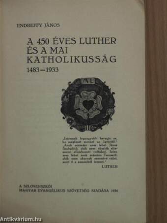 A 450 éves Luther és a mai katholikusság