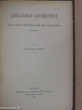 Ábrázoló geometria I-III.