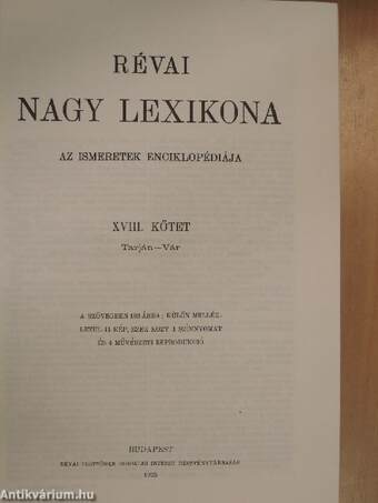 Révai nagy lexikona 18. (töredék)