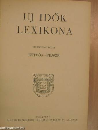 Uj idők lexikona 9-10. (töredék)