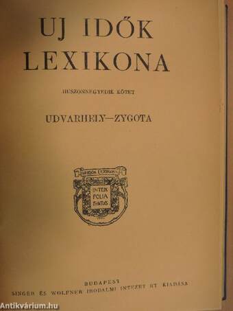 Uj idők lexikona 23-24. (töredék)