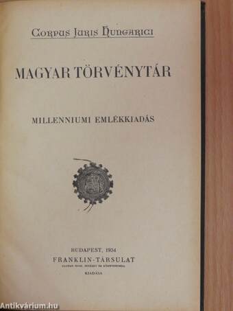 1933. évi törvénycikkek