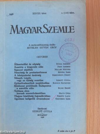 Magyar Szemle 1936. október