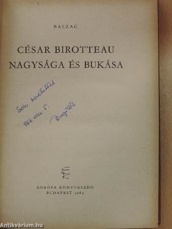 César Birotteau nagysága és bukása