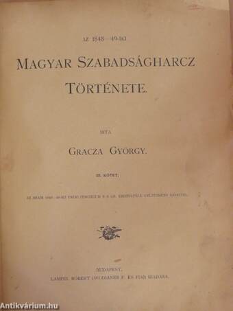 Az 1848-49-iki magyar szabadságharcz története III. (töredék)