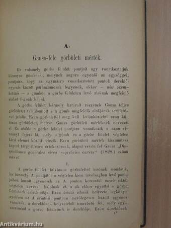 A természettudományi megismerés alapjai/A Gauss-féle görbületi mérték/A mechanika a XIX. században