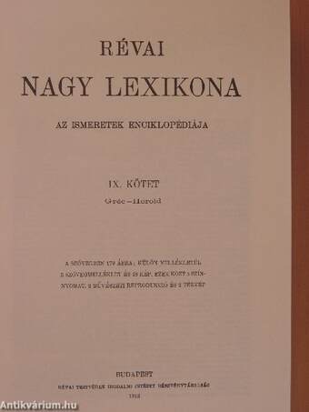 Révai nagy lexikona 9. (töredék)