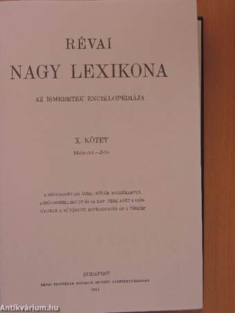 Révai nagy lexikona 10. (töredék)