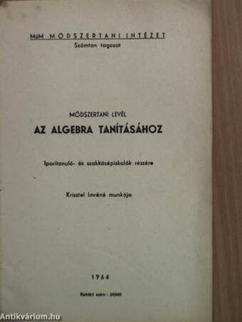 Módszertani levél az algebra tanításához