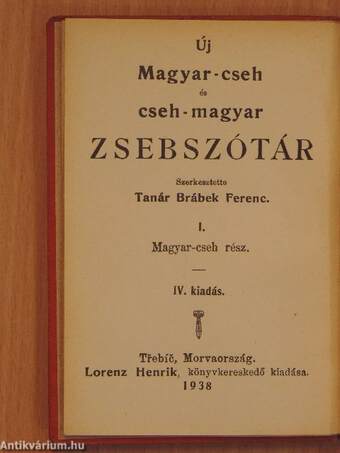 Új magyar-cseh és cseh-magyar zsebszótár I-II.