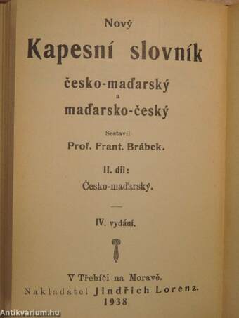 Új magyar-cseh és cseh-magyar zsebszótár I-II.