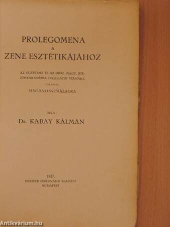 Prolegomena a zene esztétikájához