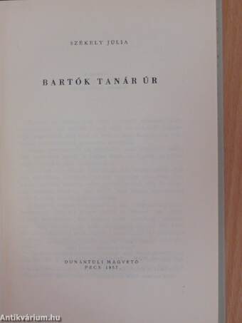 Bartók tanár úr