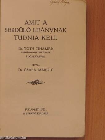 Amit a serdülő leánynak tudnia kell