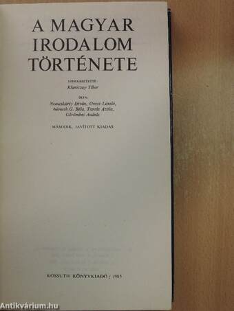 A magyar irodalom története