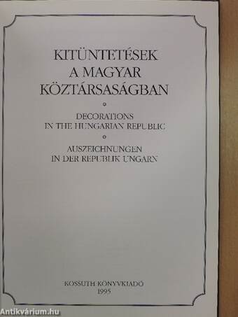 Kitüntetések a Magyar Köztársaságban