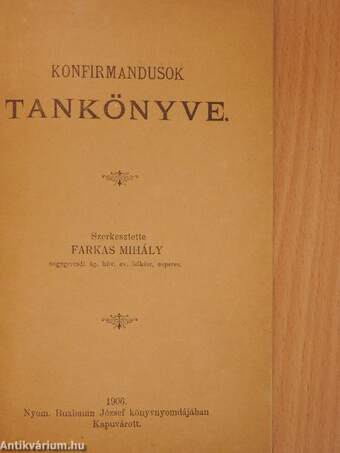 Konfirmandusok tankönyve