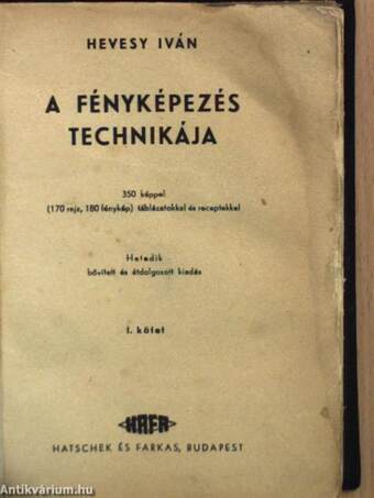 A fényképezés technikája I.