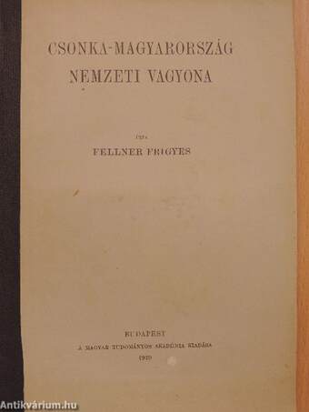 Csonka-Magyarország nemzeti vagyona