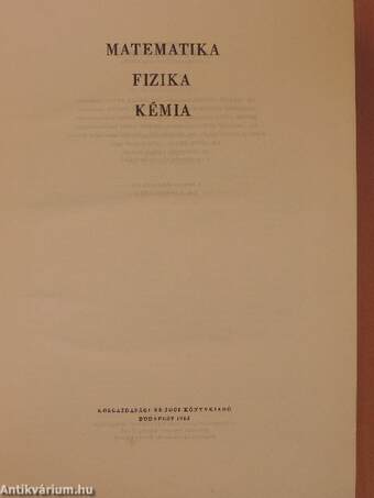 A kultúra világa - Matematika/Fizika/Kémia