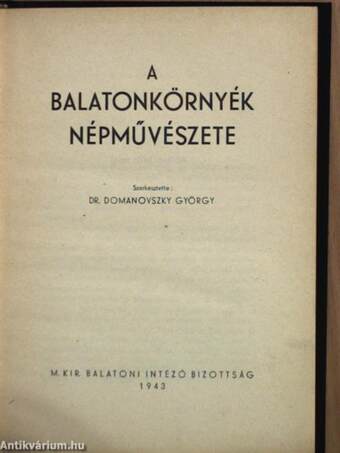 A Balatonkörnyék népművészete