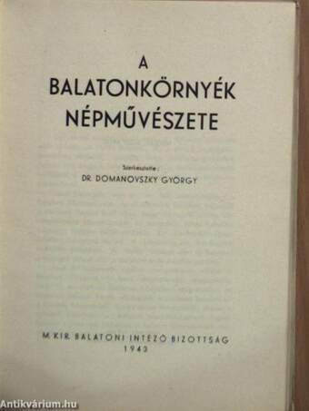 A Balatonkörnyék népművészete