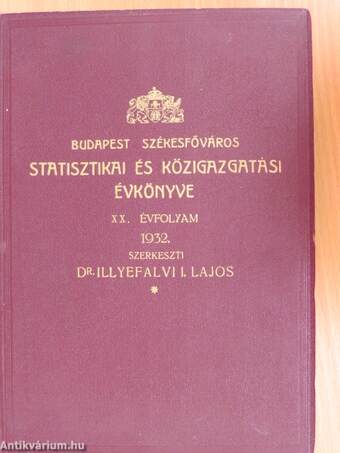 Budapest székesfőváros statisztikai és közigazgatási évkönyve 1932.