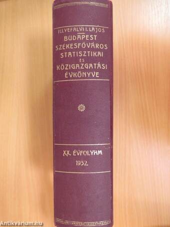 Budapest székesfőváros statisztikai és közigazgatási évkönyve 1932.