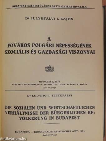 A főváros polgári népességének szociális és gazdasági viszonyai