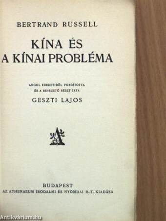 Kína és a kínai probléma