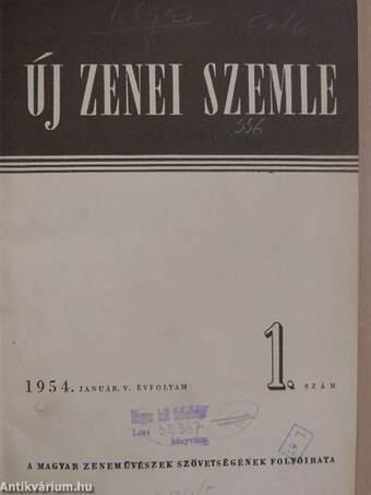 Új Zenei Szemle 1954. január-december