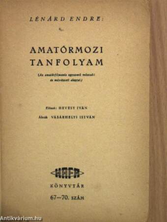 Amatőrmozi tanfolyam