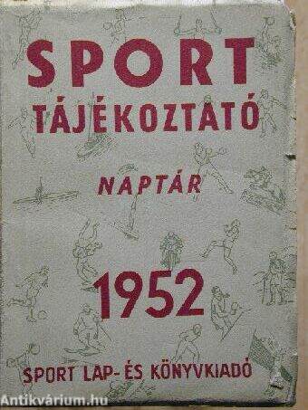 Sport tájékoztató naptár 1952