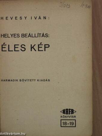 Helyes beállítás: Éles kép