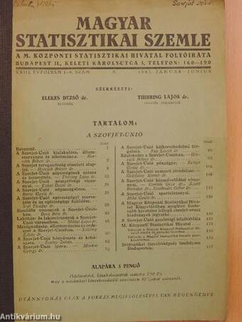 Magyar Statisztikai Szemle 1945. január-június