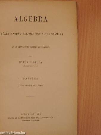 Algebra I.