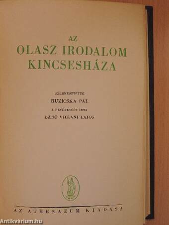 Az olasz irodalom kincsesháza