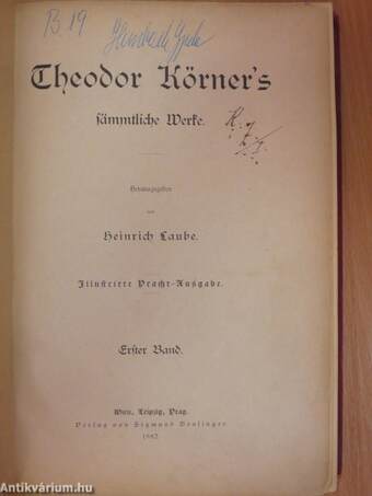 Theodor Körner's sämmtliche Werke I-II. (gótbetűs)