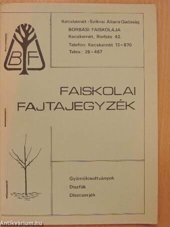 Faiskolai fajtajegyzék