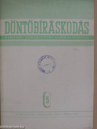 Döntőbíráskodás 1963. május