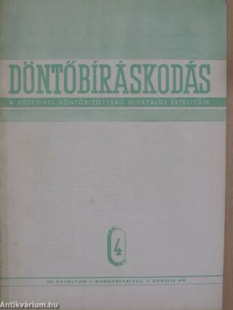 Döntőbíráskodás 1962. április