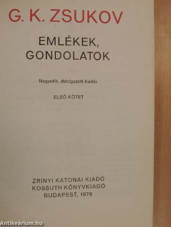 Emlékek, gondolatok I. (töredék)