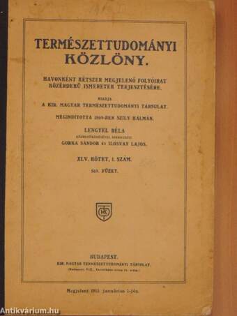 Természettudományi Közlöny 1913. (nem teljes évfolyam)