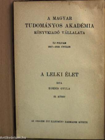 A lelki élet III. (töredék)