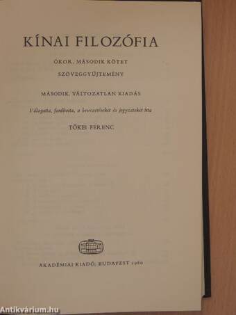 Kínai filozófia - Ókor II. (töredék)